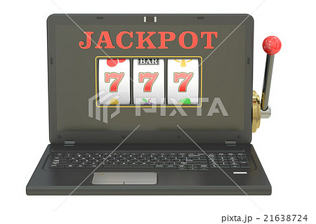 Online gambling concept with laptop, 3D rendering 21638724