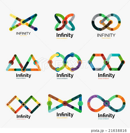 Vector infinity logo set, flat colorful icons 21638816