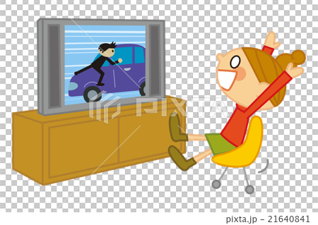 A woman watching TV watching TV A woman watching TV watching TV 21640841