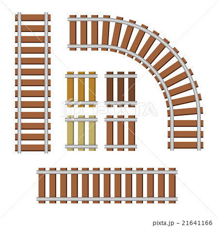 Railroad Elements Set on White Background. Vector 21641166