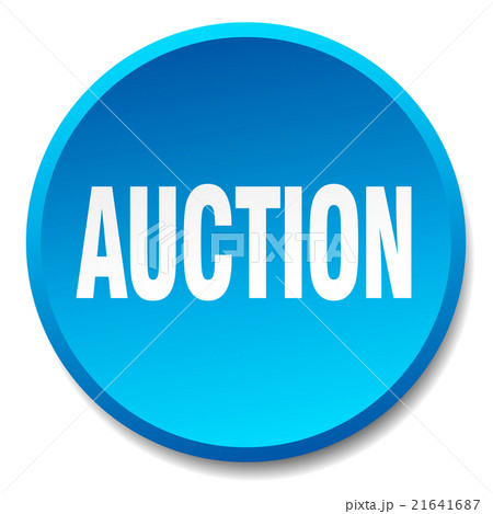 auction blue round flat isolated push button 21641687