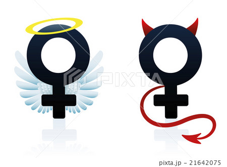 Good Girl Bad Girl Angel Devil Female Symbolのイラスト素材