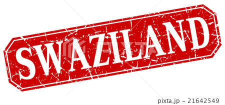 Swaziland red square grunge retro style sign 21642549