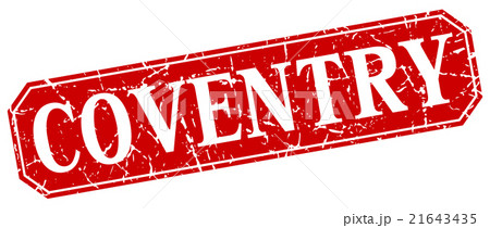 Coventry red square grunge retro style sign 21643435