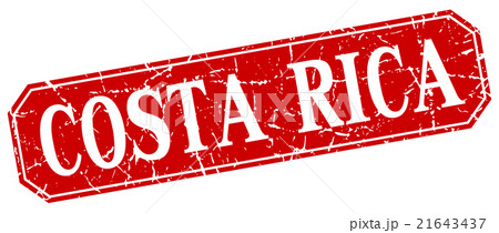 Costa Rica red square grunge retro style sign Costa Rica red square grunge retro style sign 21643437