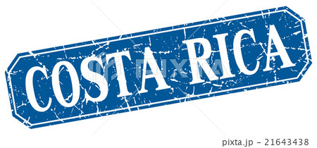 Costa Rica blue square grunge retro style sign 21643438
