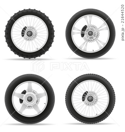 motorcycle wheel tire from the disk set icons 21644520