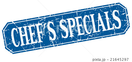 chef's specials blue square vintage isolated sign 21645297