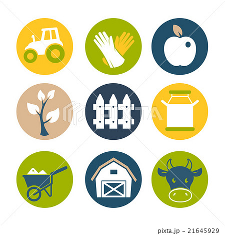 Farm flat icons set 21645929