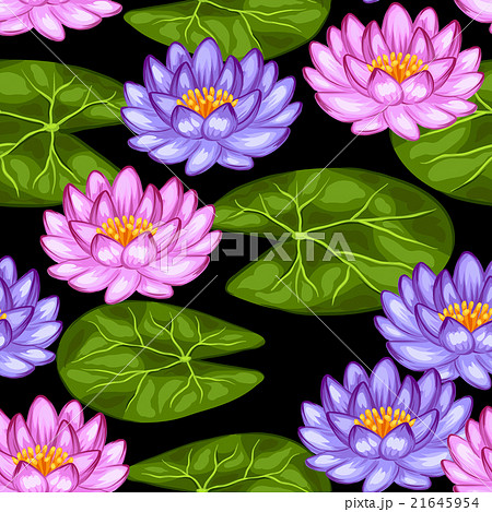 Natural seamless pattern with lotus flowers and Natural seamless pattern with lotus flowers and 21645954