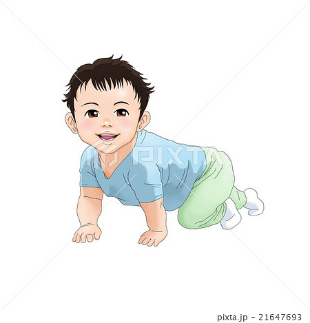 赤ちゃんのハイハイ 切り抜き のイラスト素材