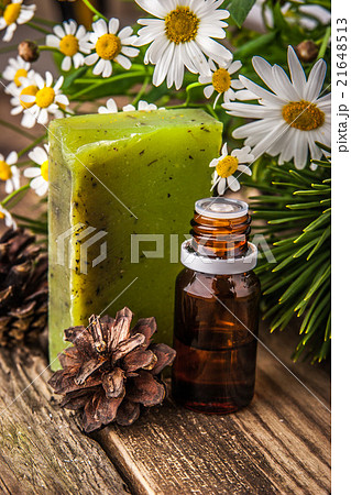 Spa set with flowers on the wooden table Spa set with flowers on the wooden table 21648513