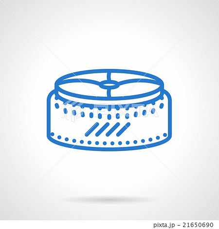 Seat pouf  simple blue line vector icon 21650690