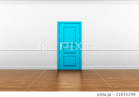 blue door in the interior 21655299