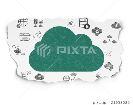 Cloud computing concept: Cloud on Torn Paper 21658089