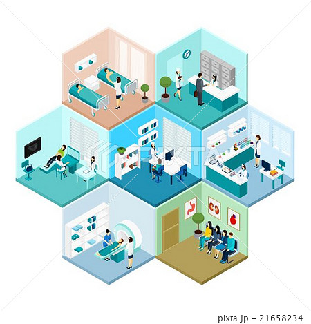 Hospital Hexagonal Tessellated Pattern Isometric Hospital Hexagonal Tessellated Pattern Isometric 21658234
