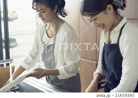 料理をする女性 21659395