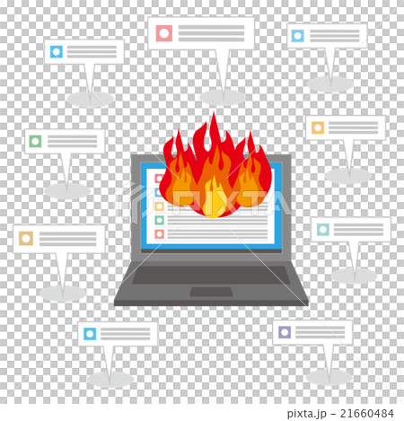 ネット炎上イメージ　ノートパソコン  21660484