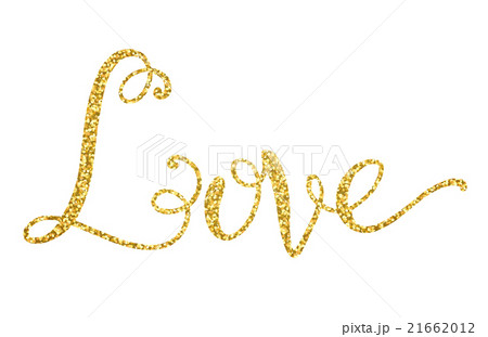 Glitter golden decorative love hand lettering 21662012