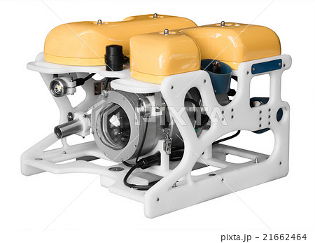 Remotely operated underwater vehicle isolated on white 21662464