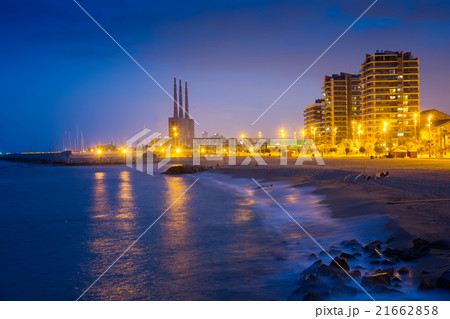 Night view of beach at Badalona 21662858