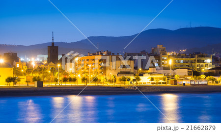 Beach of Badalona in evening time 21662879