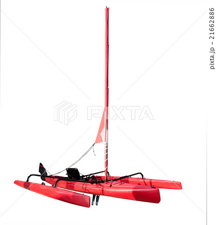 Red catamaran isolated on white background Red catamaran isolated on white background 21662886
