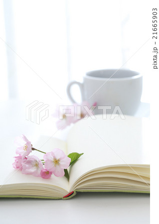 桜と本とコーヒー 21665903