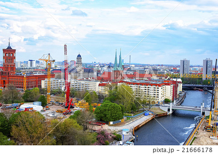 Panoramic view of Berlin to Spree River 21666178
