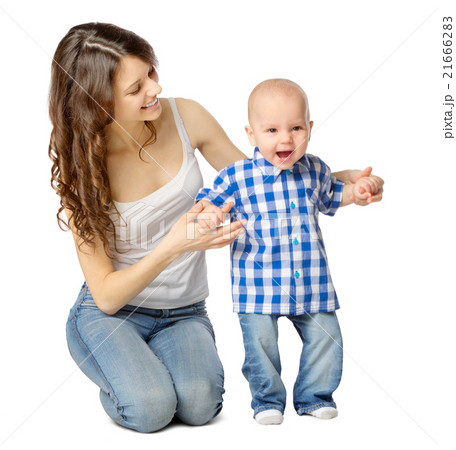 Young woman with baby boy Young woman with baby boy 21666283