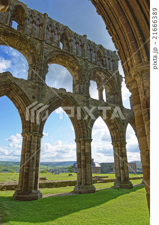 Ruined walls of Whitby Abbey in North Yorkshire 21666389