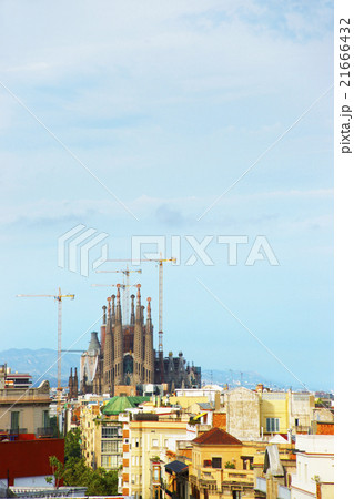 View to Sagrada Familia in Barcelona 21666432