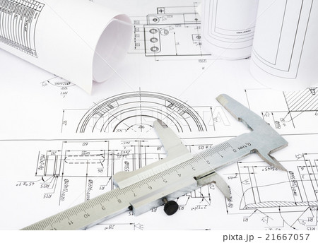 Architecture plan and rolls of blueprints 21667057