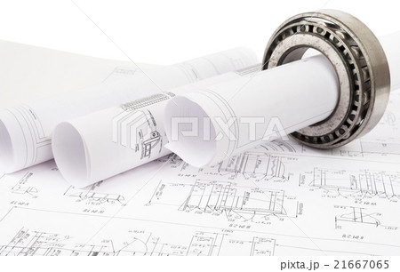 Architecture plan and rolls of blueprints 21667065