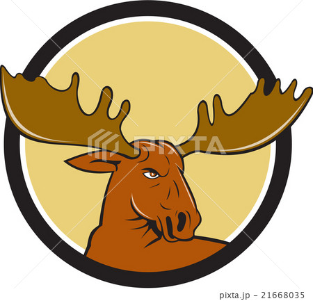 Moose Head Circle Cartoon 21668035