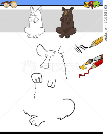 draw and color task with bear draw and color task with bear 21668538