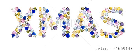 Gemstones words, "XMAS". Isolated on white Gemstones words, "XMAS". Isolated on white 21669148