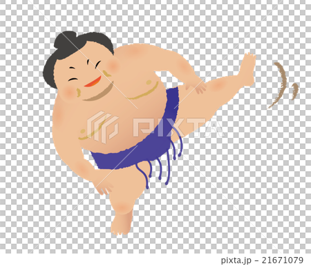 Sumo wrestler (anko type) four-tiered stepping pose 21671079