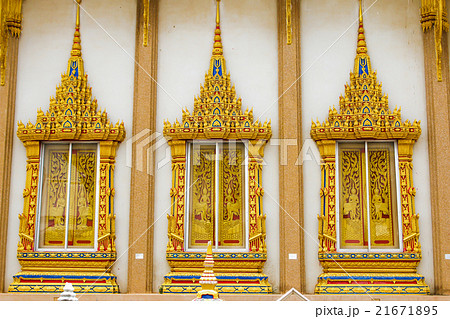 Three windows of temple as pattern 21671895