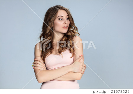 The young woman's portrait with happy emotions 21672523