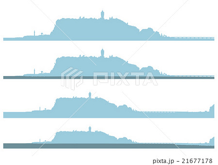 イラスト素材 江ノ島のシルエット のイラスト素材