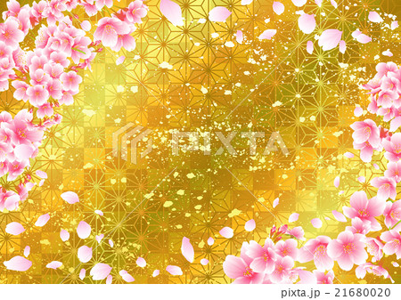 和風の雅な桜の背景のイラスト素材 21680020 Pixta