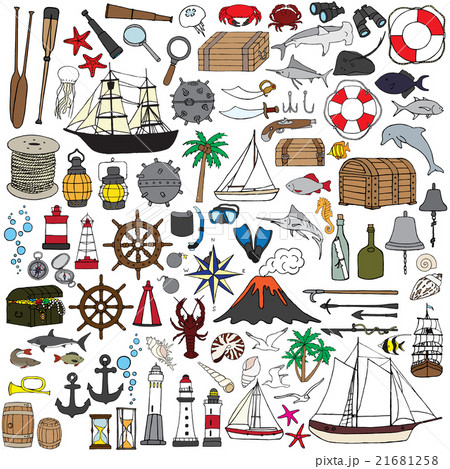 set of objects symbolizing navigation 21681258