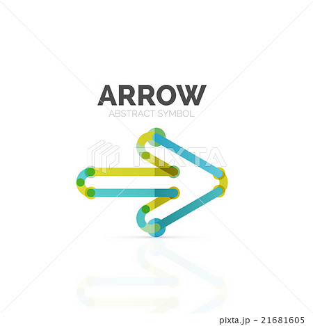 Linear arrow abstract logo, connected multicolored Linear arrow abstract logo, connected multicolored 21681605
