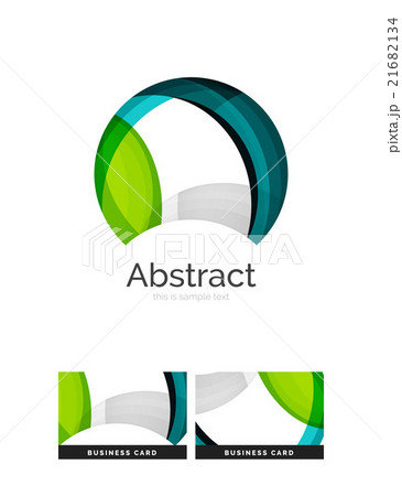 Circle logo. Transparent overlapping swirl shapes 21682134