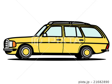 ワゴン 輸入車 イエローのイラスト素材 2160