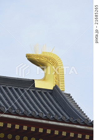 平城宮・大極殿の屋根の上の「鴟尾(しび)」（平城宮跡／奈良県奈良市 