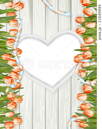 Wooden heart shape frame. EPS 10 21689994