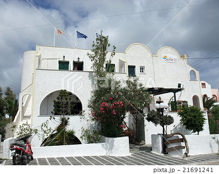 ギリシャ サントリーニ島 白い家その２の写真素材