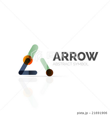 Linear arrow abstract logo, connected multicolored Linear arrow abstract logo, connected multicolored 21691906